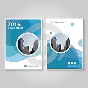 Circle blue Hexagon annual report Leaflet Brochure Flyer template design, book cover layout design