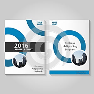Circle blue Vector annual report Leaflet Brochure Flyer template design, book cover layout design, book cover
