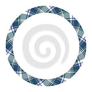 Circle borders and frames vector. Round border pattern geometric vintage frame design. Scottish tartan plaid fabric texture.