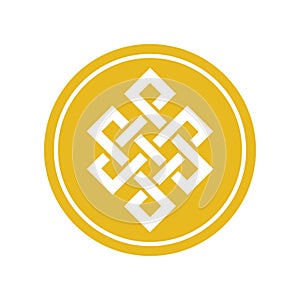 Circle budhism symbol gold coin vector template