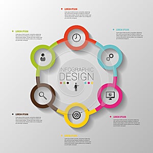 Circle business concepts with icons. Template. Vector