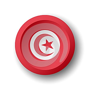 Circle button flag of Tunisia