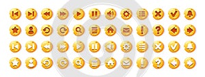 Circle buttons with cheese texture and icons