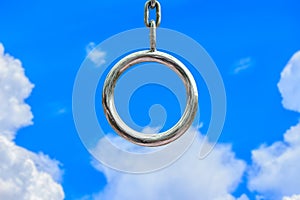 Circle chain white clouds and blue sky