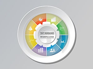 Circle chart infographic template options for presentations