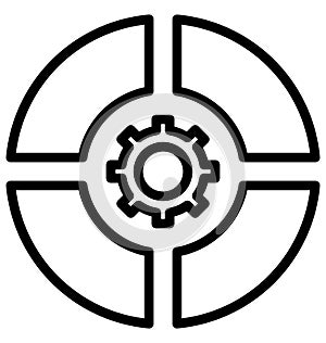 Circle chart Isolated Vector Icon that can be easily modified or edit