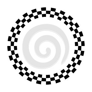 Circle Checkerboard Frame, Spiral design border pattern