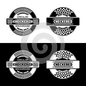 Circle checkered text labels set