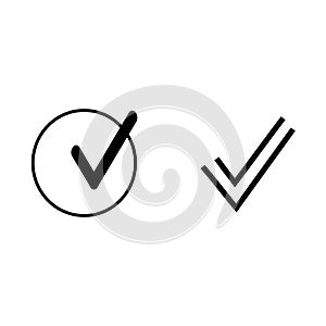 Circle checkmark icon. Validation approval symbol. Round tick Vector. Correct solution mark.