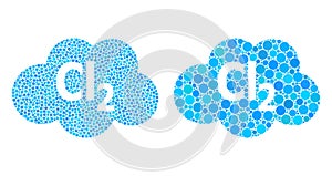 Circle Chlorine Cloud Icon Collage