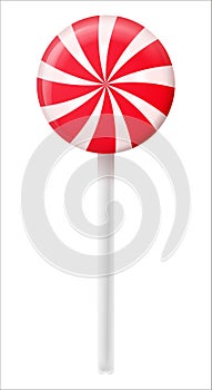 Circle christmas candy cane. Lollipops circle. Traditional realistic xmas candy and red, white stripes. Santa caramel