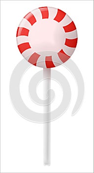 Circle christmas candy cane. Lollipops circle. Traditional realistic xmas candy and red, white stripes. Santa caramel