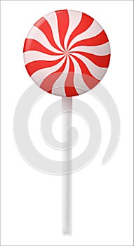 Circle christmas candy cane. Lollipops circle. Traditional realistic xmas candy and red, white stripes. Santa caramel