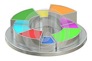 Circle colored and metallic pie chart