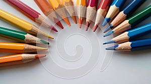 Circle of Colored Pencils Arranged in a Circle