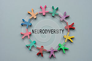 Circle from colorful figures and sign neurodiversity. photo