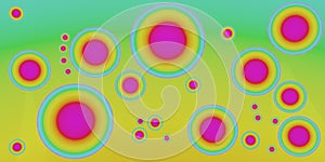 The circle with colorful ring on blur bokeh background.multicolor abstract pattern. 3d