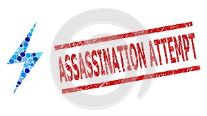 Scratched Assassination Attempt Watermark and Electric Spark Composition of Circles photo