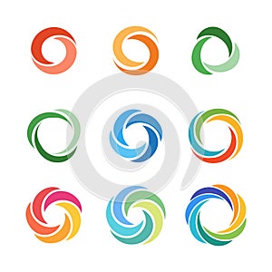 Circle company logo signs set