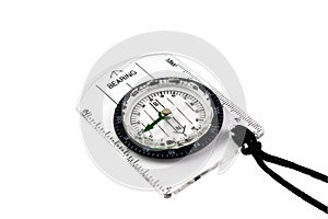 Circle compass on transparent plastic plate