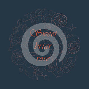 Circle Composition with Dog-Rose and a Phrase