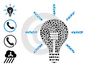 Dotted Light Bulb Composition of Circles and Other Icons