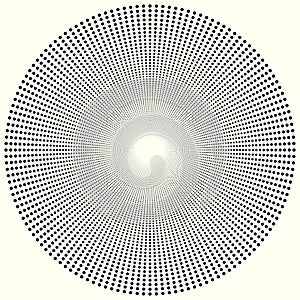 Circle of concentric circles shape fading pattern