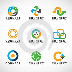 Circle Connect logo for business vector set design