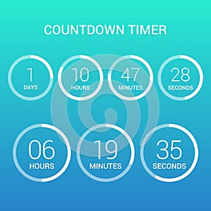 Circle countdown clock counter timer on gradient