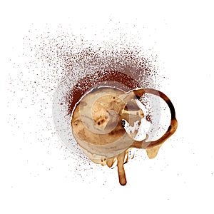 a circle from cup with spilled Coffee Stain Rings