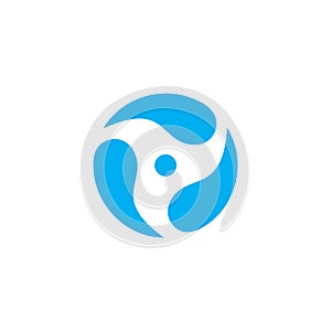 Circle curves water rotation logo vector