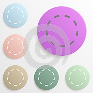 circle dash badge color set. Simple glyph, flat vector of web icons for ui and ux, website or mobile application photo