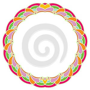 Circle decorative frame for design template Round Festive hand drawn Ornament creative labels and vibrant cards Colorful