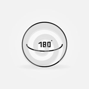 Circle with 180 degrees vector concept icon in thin line style
