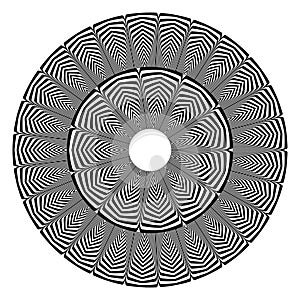 Circle design element. Abstract geometric pattern. Lines texture