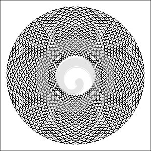 Circle design element. Abstract geometric rotation pattern