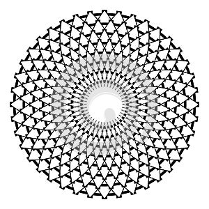 Circle design element. Abstract geometric rotation pattern