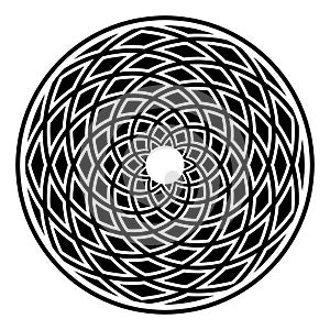 Circle design element. Abstract geometric rotation pattern.
