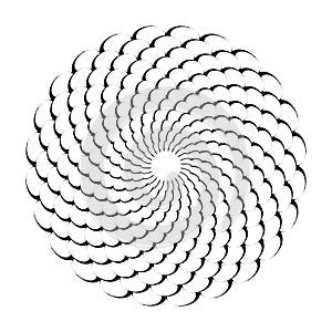 Circle design element. Abstract rotation circular pattern.