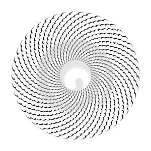 Circle design element. Abstract rotation circular pattern.