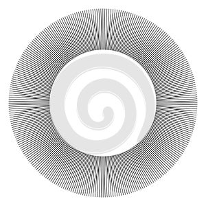 Circle Design Element. Circular Radial Rays for Round Frame