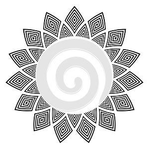 Circle design element for frame. Abstract decorative pattern
