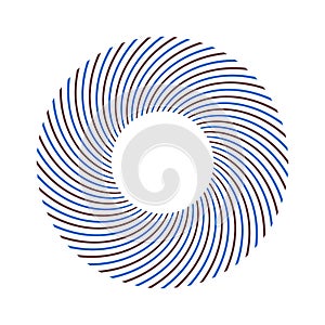Circle design element. Rotation circular lines pattern