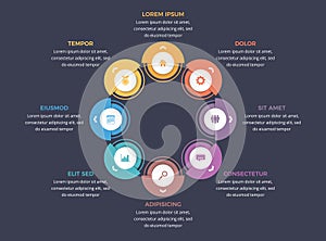 Circle Diagram Template - Eight Elements