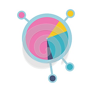 Circle Diagram Vector Icon in Flat Style Design