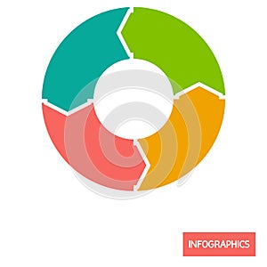 Circle diagramm infographic element color flat icon photo