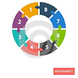 Circle diagramm infographic element color flat icon photo