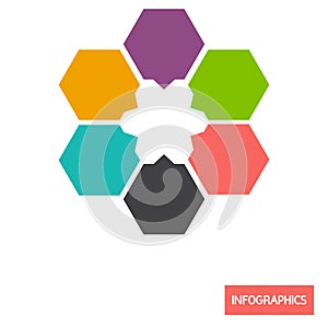 Circle diagramm infographic element color flat icon photo