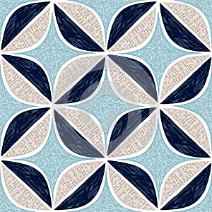 Circle diamond seamless textured patchwork pattern