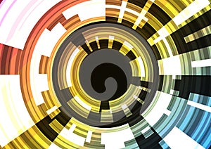 Circle digital pixel abstract background